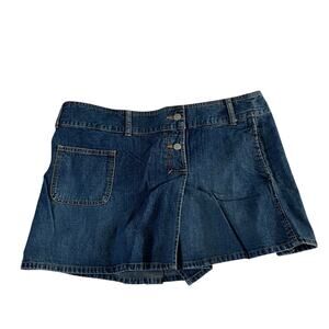 NWT Vtg Y2K 2000s Old Navy Ruffle Denim Micro Mini Skirt Sz 14 Indie Grunge